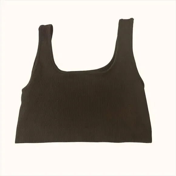 EUC! SET ACTIVE | SZ M | Box Cut Sculptflex Sports Bra Athleisure Espresso Brown - Picture 4 of 5